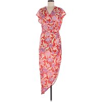ASTR The Label Cocktail Dress - Wrap: Red Paisley Pattern Dresses - Used