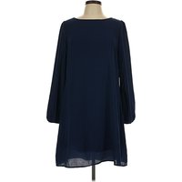 Cove Casual Dress - Shift: Blue Solid Pattern Dresses - Used
