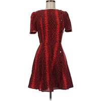 The Kooples Cocktail Dress - Fit & Flare: Red Argyle Pattern Dresses - Used