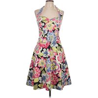 Jones New York Cocktail Dress - Fit & Flare: Pink Tropical Pattern Dresses - Used - Size