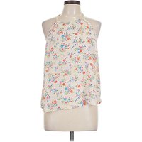 Eclair Sleeveless Blouse: Ivory Floral Pattern Tops