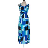Paris Pink Casual Dress: Blue Graphic Pattern Dresses - Used