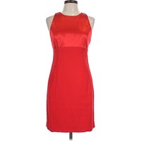 Papell Boutique Evening Cocktail Dress - Sheath: Red Solid Pattern Dresses - Used - Size Petite