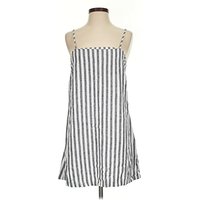 A New Day Casual Dress - Slip dress: Gray Stripes Pattern Dresses - Used - Size X