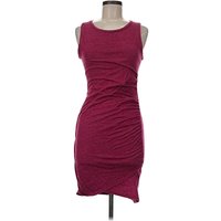 Leith Cocktail Dress - Bodycon: Burgundy Solid Pattern Dresses - Used