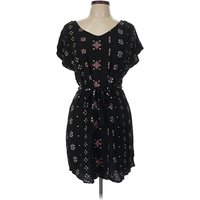 Sonoma Goods for Life Casual Dress: Black Stars Pattern Dresses - Used - Size Large Petite