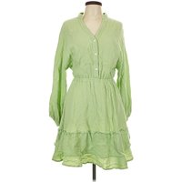 Casual Dress - Shirtdress: Green Dresses - Used