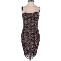 Babaton Cocktail Dress - Bodycon: Brown Animal Print Pattern Dresses - Used - Size