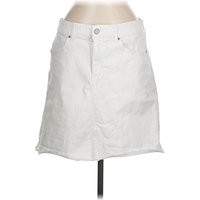 Vintage X America Denim Skirt: White Solid Pattern Bottoms - Size