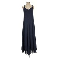 Garnet Hill Casual Dress - Slip dress: Blue Dresses - Used