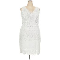 Ann Taylor LOFT Cocktail Dress: White Dresses - New - Size