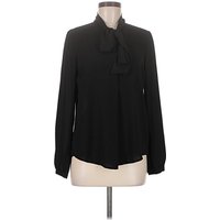 Harlowe & Graham Long Sleeve Blouse: Black Tops