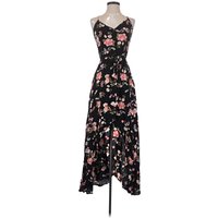 Cotton On Casual Dress - High Low: Black Floral Pattern Dresses - Used