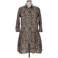 The Shirt by Rochelle Behrens Casual Dress: Brown Animal Print Pattern Dresses - Used - Size X