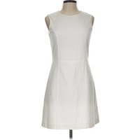Theory Casual Dress - Shift: White ChevronHerringbone Pattern Dresses - Used - Size