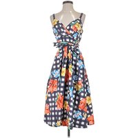 Boston Proper Casual Dress: Blue Print Pattern Dresses - Used - Size