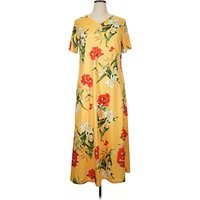 Casual Dress: Yellow Tropical Pattern Dresses - Used - Size X