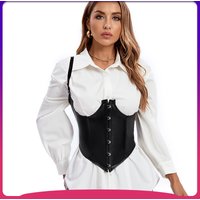 Women's clothing sexy corset, breast support, exposed breasts, PU leather queen uniform, suspender belt, waist and belly, sexy cross-body bra