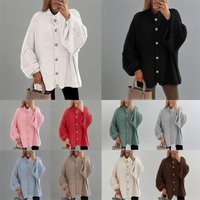 Autumn Winter Casual Knit Cardigan Women's Oversized Open Front Sweater Cozy Loose Fit Long Sleeve Fashion Tops