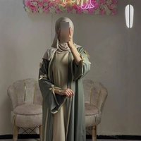 Modest Abaya Dress Muslim Dress Women Elegant Butterfly-Sleeve Abaya Dress Modest Flowy Maxi Dress With Bow Accent S-XX, Green & Blue