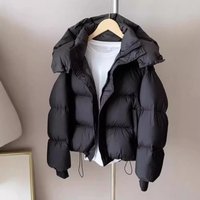 ​​Women’s Winter Puffer Jacket Short Quilted Coat With Oversized Fit S-, BlackBrownWhite​​
