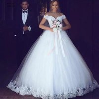 Women's European white wedding dress lace applique prom one-shoulder bridal dress mid-waist strappy wedding dress Bridal Wear