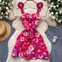 Elegant Embroidered Floral A-Line Dress With Waist Accent Strapless Cocktail Dress For Women, Sophisticated & Slimming