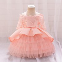 ​Luxury First Birthday Dress Baby Girl Princess Gown With Tiered Skirt For Christening & Cake Smash Hypoallergenic Tulle & Cotton Blend​