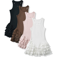 Women's Clothing Spring New Fashion Design Ruffle Lace Splicing Sleeveless Dress