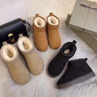 SHLIANG New Snow Boot Style Short Mini Winter Sheepskin Boots Women Waterproof Natural Wool Ankle Boots Fur Lined Ankle Warm Flat Shoes Y