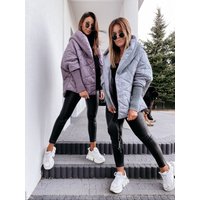 ​​Women’s Diamond Quilted Puffer Jacket Stylish Short Coat With Zip Closure Gray, Coffee, Pink, Black, -XX​​