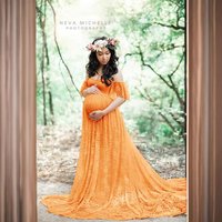 lace maternity tail short-sleeved dress photography flying sleeve dress special offer