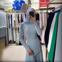 New Elegant Pleated Long Skirt Suit, Pure White Rhinestone-trimmed Conservative Evening Dress