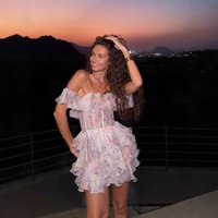 Women's Clothing Colorful Printed One Shoulder Folded Ruffle Waist Dress