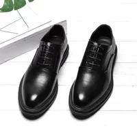 Dress Oxford Business Office Pointed Black Brown Lace Mens Formal Wedding Shoes