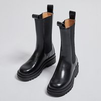 British Style Thick Soled Chelsea Boots, Women's Black Short Boots, A Must-have For Commuting To Show Off Height And Thinness