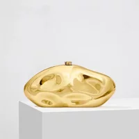 Fashion Acrylic Egg Shape Clutch For Wonen Gold Silver Evening Party Bag Y Shinny Metal Box Shoulder Crossbody Bags