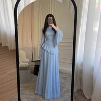 Elegant Round-Neck Bodycon Dress Flowy Chiffon Maxi Dress In WineBlueYellowWhiteBrownPink -XX