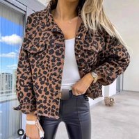 Women's Clothing ​​Fashionable Leopard Print Cotton Shirt - Relaxed Fit Long Sleeve Casual Blouse For Women SML​​