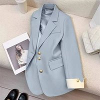 Spring Women's Blazer Jacket Casual Office Wear, Slim Fit Stretch Polyester, Small Oversized Chic Coat Black, Grey, Beige, Red, Sky Blue​