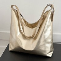 Designer Bag for Women Fashion Shopping Bag PU Top-Handle Handbag High Capacity Sier Gold Casual Leather Tote Bag