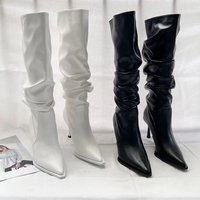 Women's Stacked Boots Stiletto Knee-High Boots Colors​