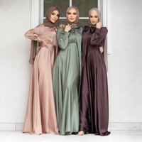 Christmas Thanksgiving Halloween Valentine's Day Women's Muslim Fashion Big Swing Satin Dress