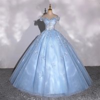 Women's Clothing Elegant Off-Shoulder Ball Gown For Gala Nights & Vocal Performances High-Waisted Tulle Dress With Lace-Up Back -XX​