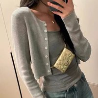 Silver Small Wallet Card Holder Coin Purse Mini New Waist Women's Chain Crossbody Bag