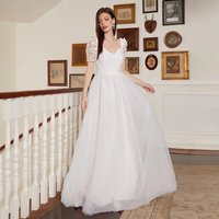 Women's Clothing Parisian Garden Romance: V-Neck Short-Sleeve Maxi Dress With Open Back & Flowing A-Line Skirt Breathable Polyester, Wedding Guest​