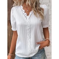 Women's New Summer Fashion Hollow Short Sleeve Dress Shirt