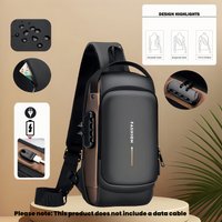 Oxford Fabric Sling Backpack With B Charging Port, Adjustable Strap - Casual Outdoor Crossbody Bag For Hiking And Travel