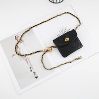 New Arrival Small Gold Ball Waist Chain Bag Women's French Style Small Style Rhombic Waist Belt Bag ins Mini Lightweight Chain Crossbody Bag