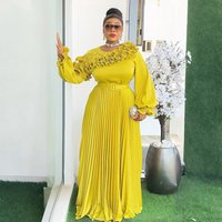 Elegant Plus Size Maxi Dress With D Floral Embroidery - High Waisted Long Sleeve Formal Dress For Women L-, PurpleBlackGreenYellow​